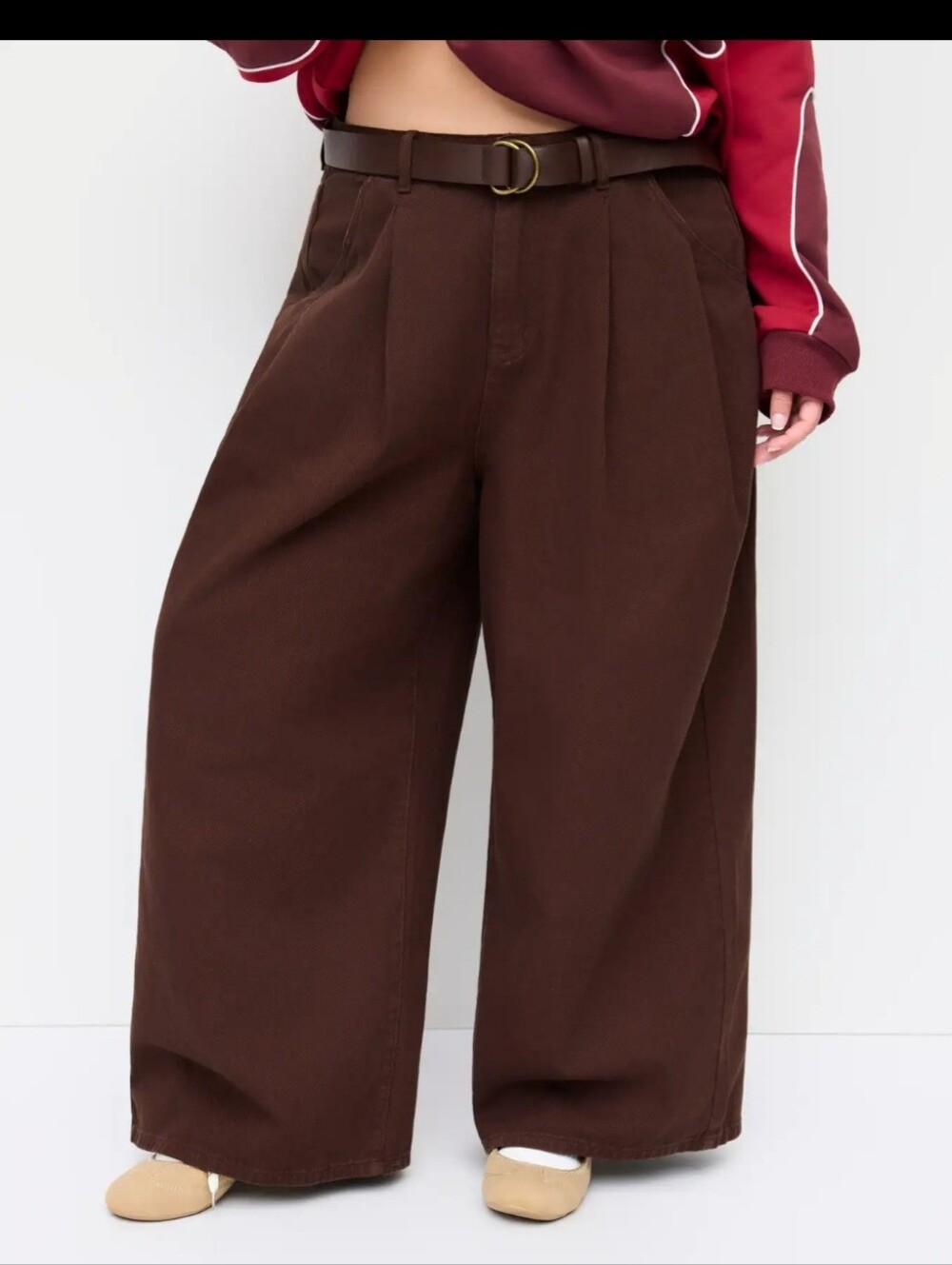 Cider Wide Leg Brown Trousers with Belt 4XL New